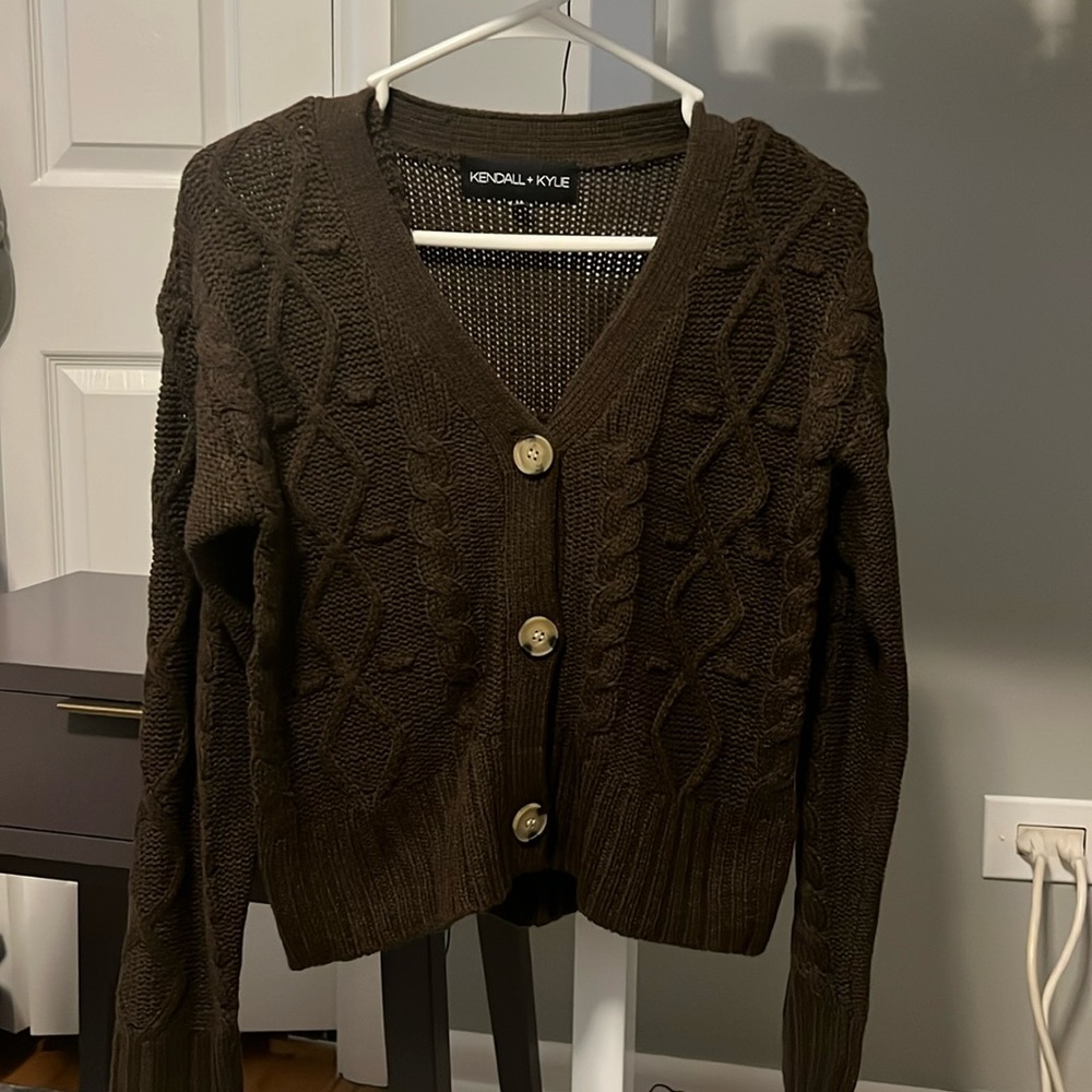 Kendall + Kylie Crochet Top and Cardigan Set